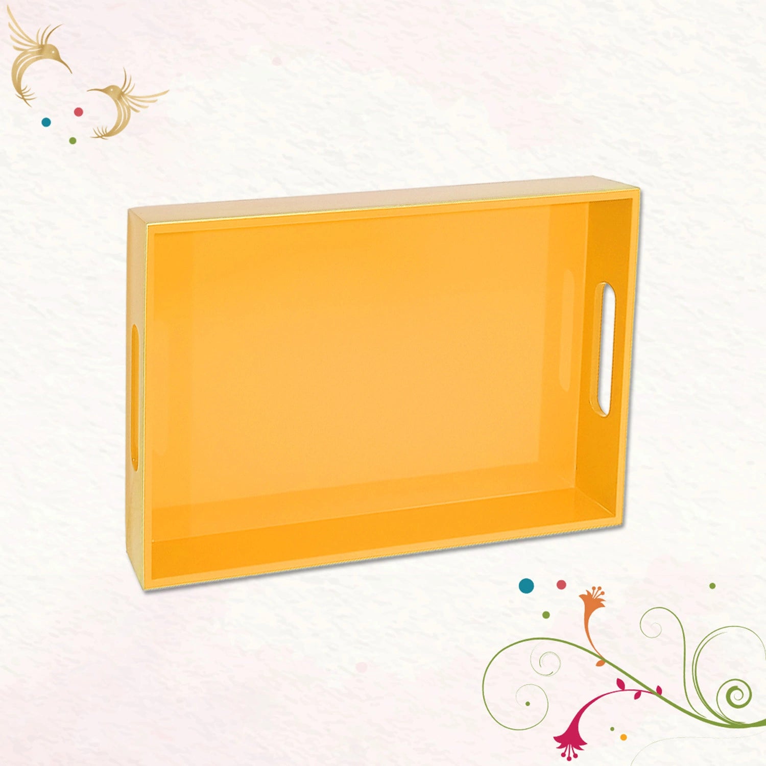 Classic Handcrafted Solid Butterscotch Wooden Serving Trays 12x8 Inch