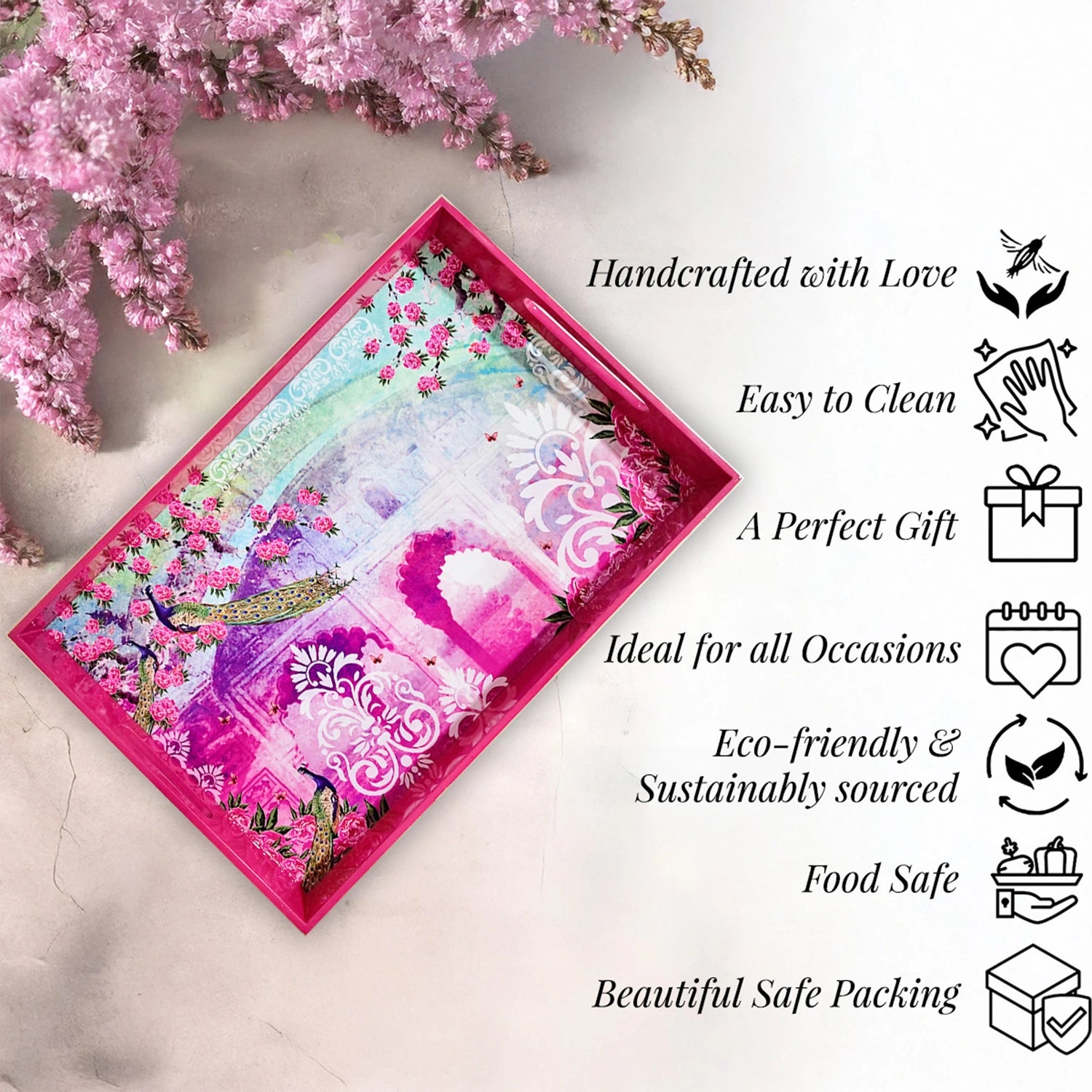 Your Signature Style ~ Handcrafted Enchanted Mornings Serving Trays 12x8 Inch