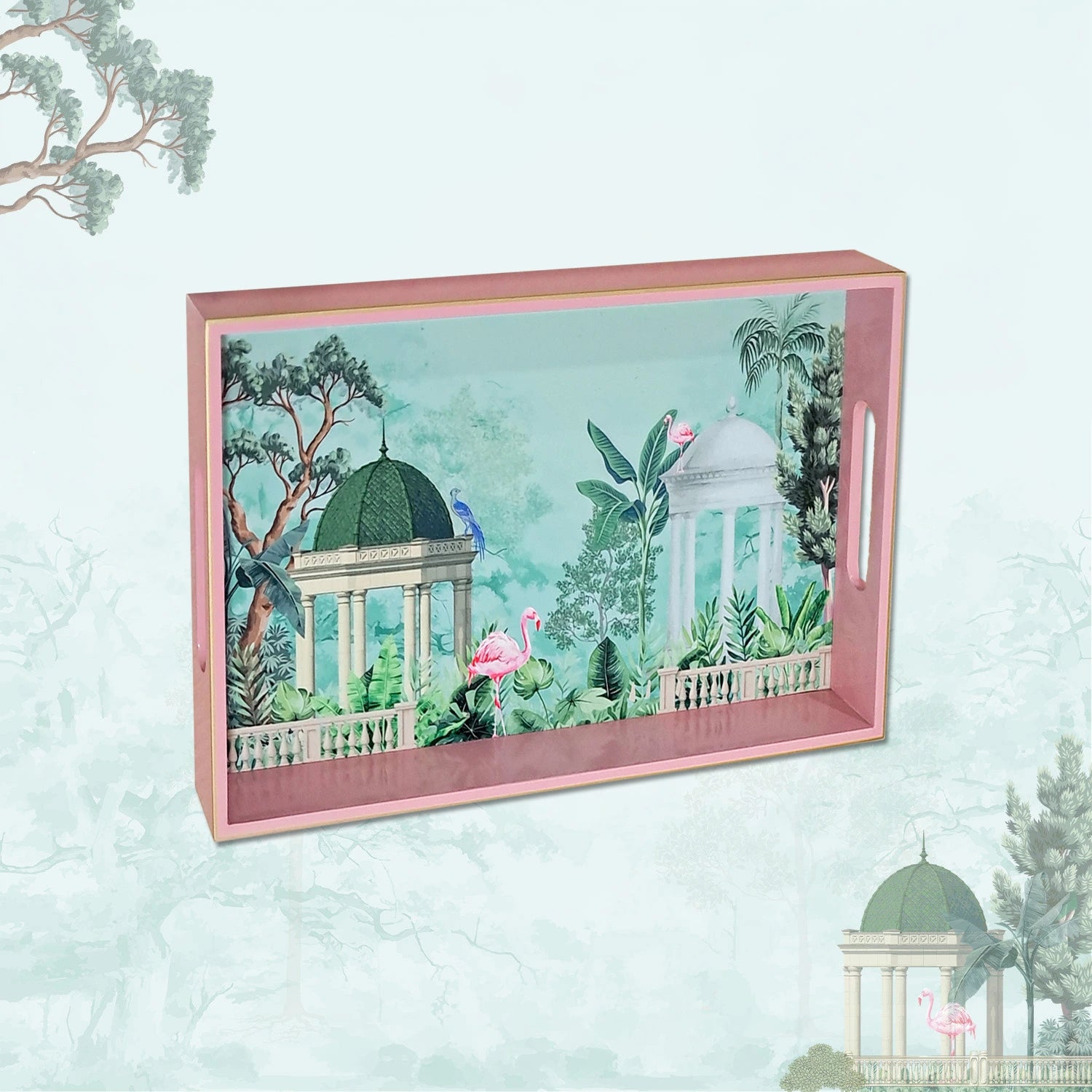 Your Signature Style ~ Handcrafted Flamingo Whispers Serving Trays 12x8 Inch