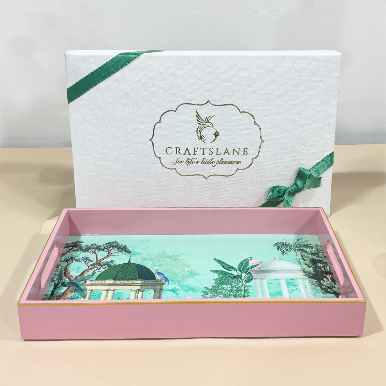 Your Signature Style ~ Handcrafted Flamingo Whispers Serving Trays 12x8 Inch