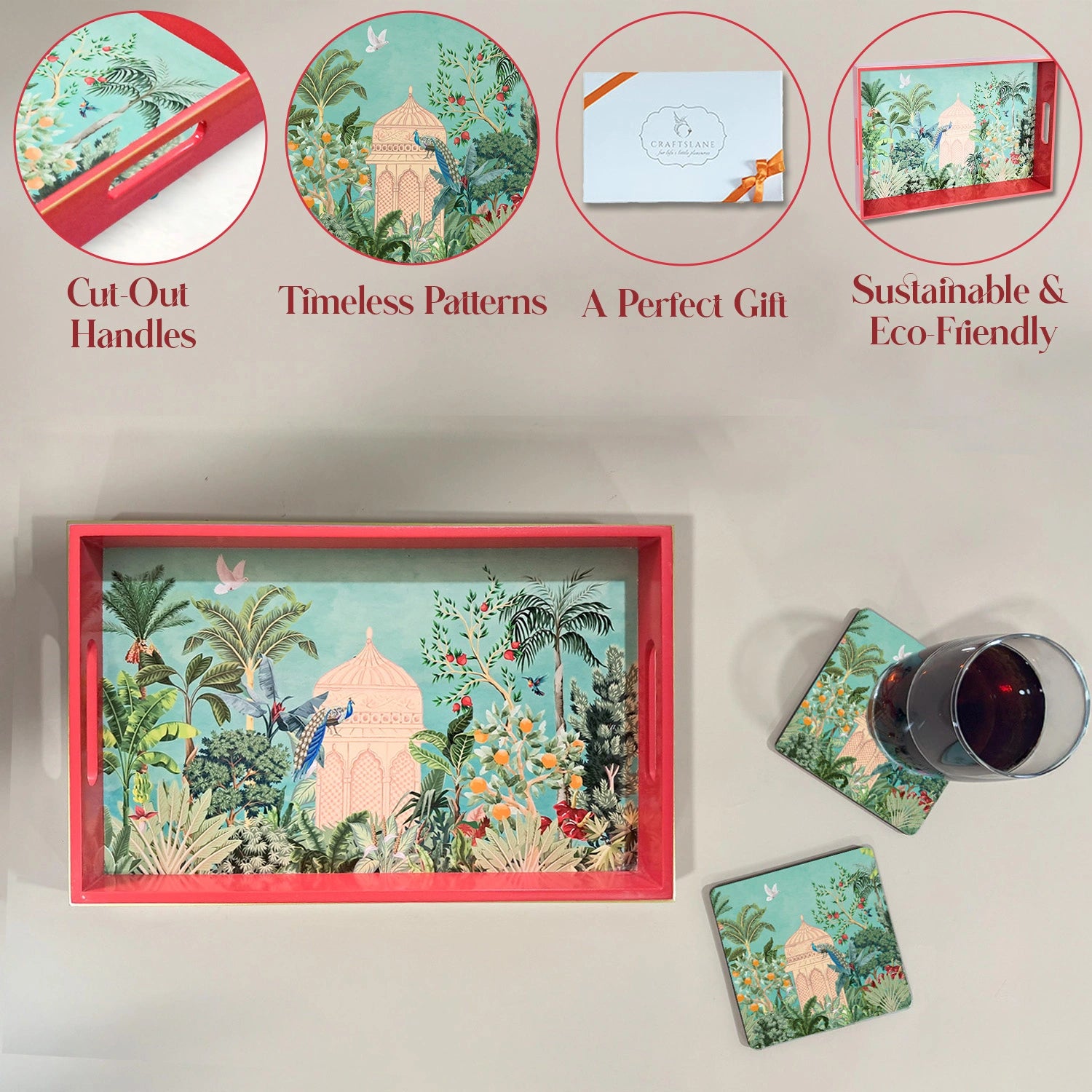 Your Signature Style ~ Handcrafted Fruity Paradise Serving Trays 12x8 Inch