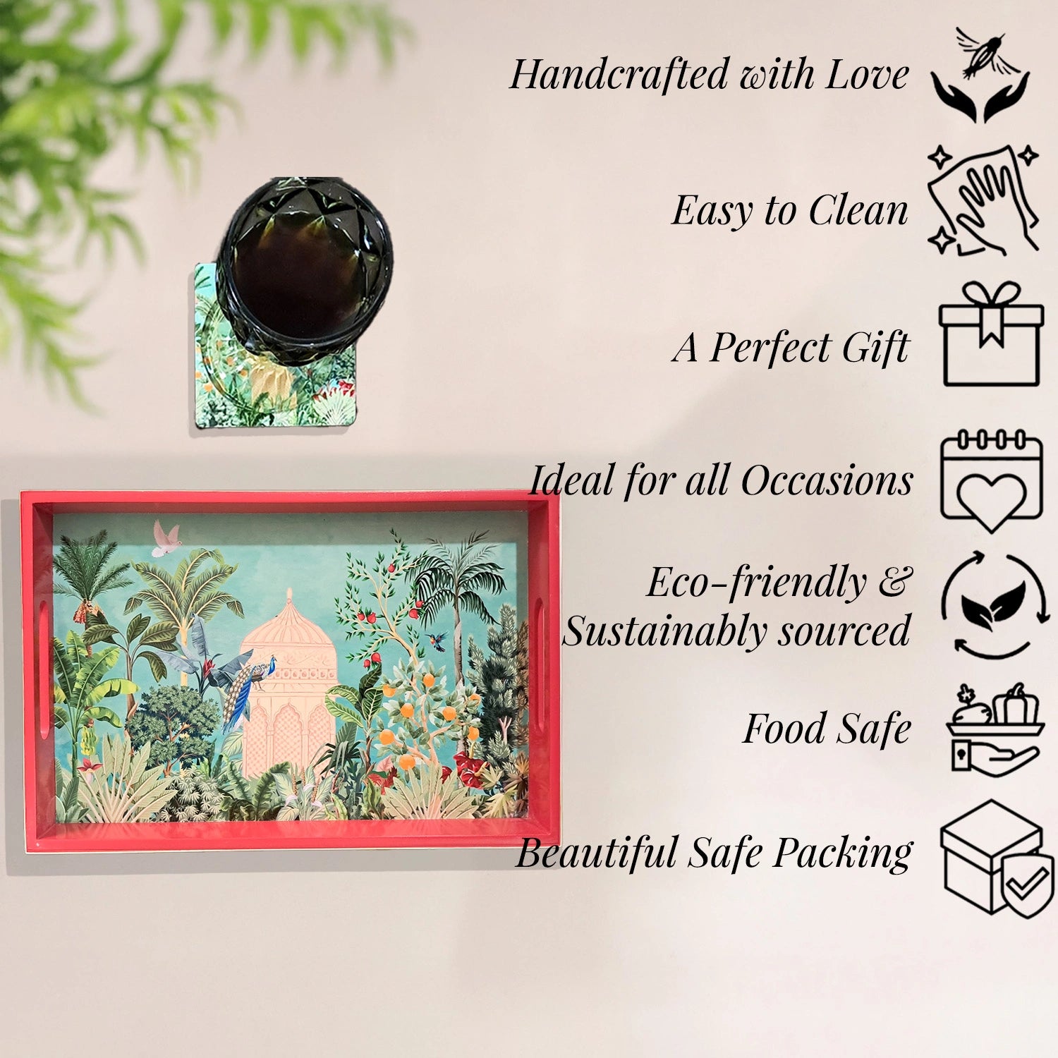 Your Signature Style ~ Handcrafted Fruity Paradise Serving Trays 12x8 Inch