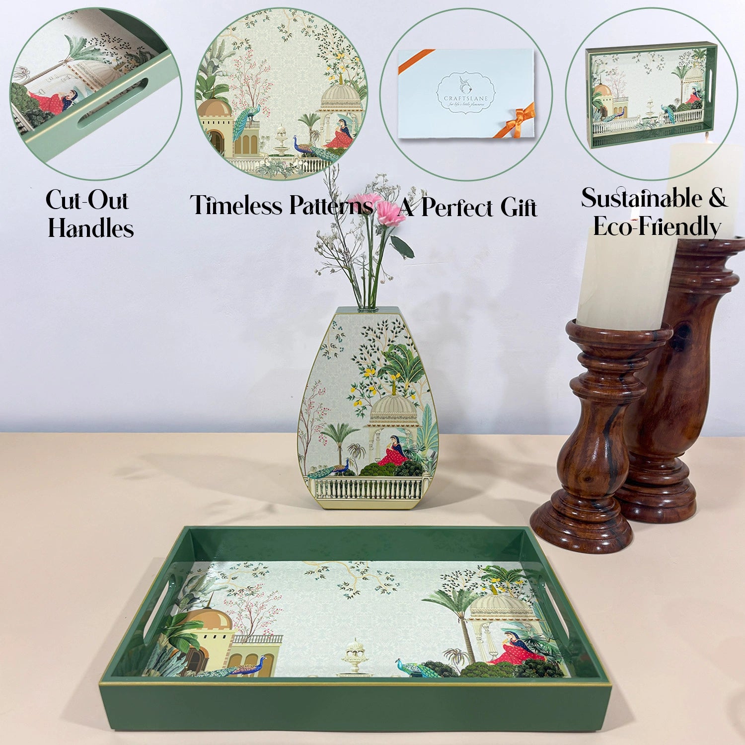 Your Signature Style ~ Handcrafted Garden Princess Serving Trays 12x8 Inch