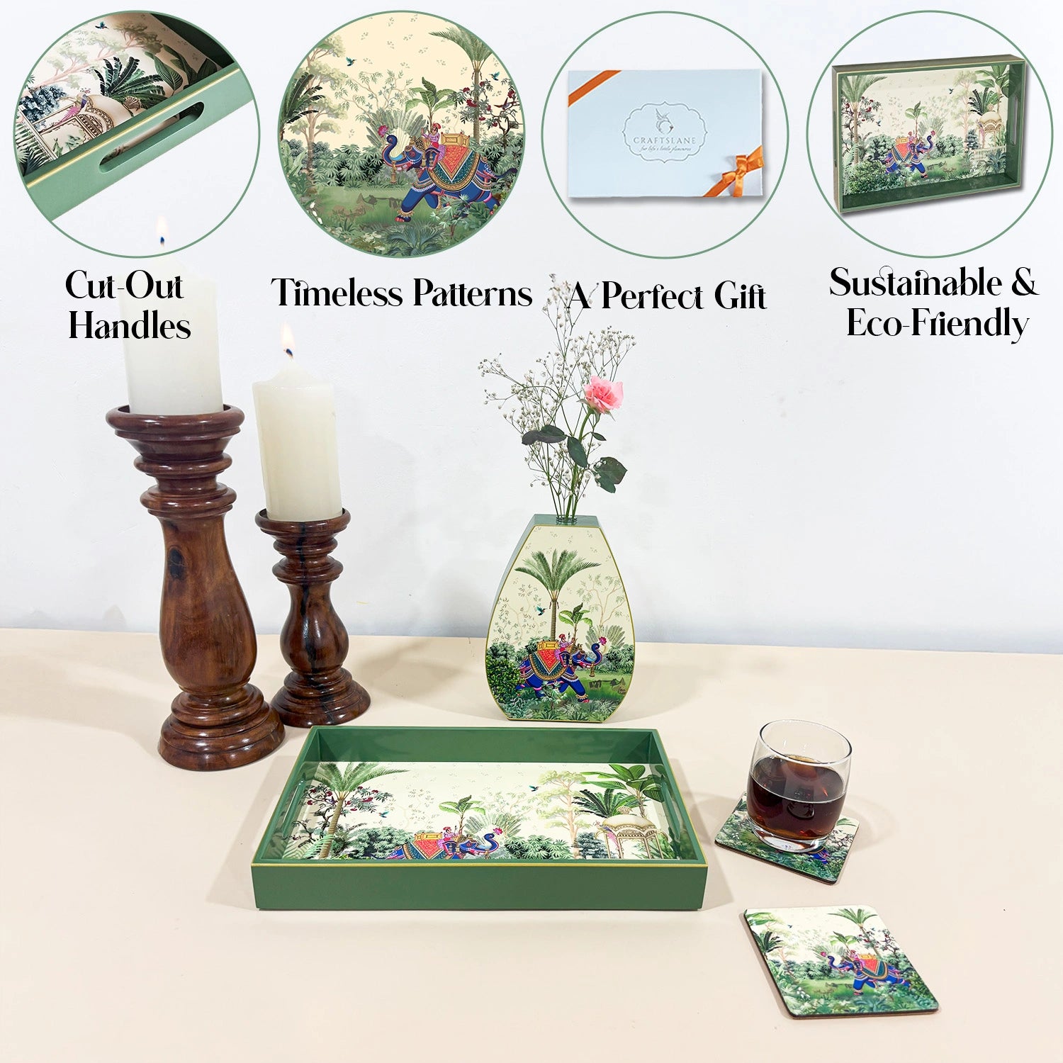 Your Signature Style ~ Handcrafted Majestic Tranquility Serving Trays 12x8 Inch