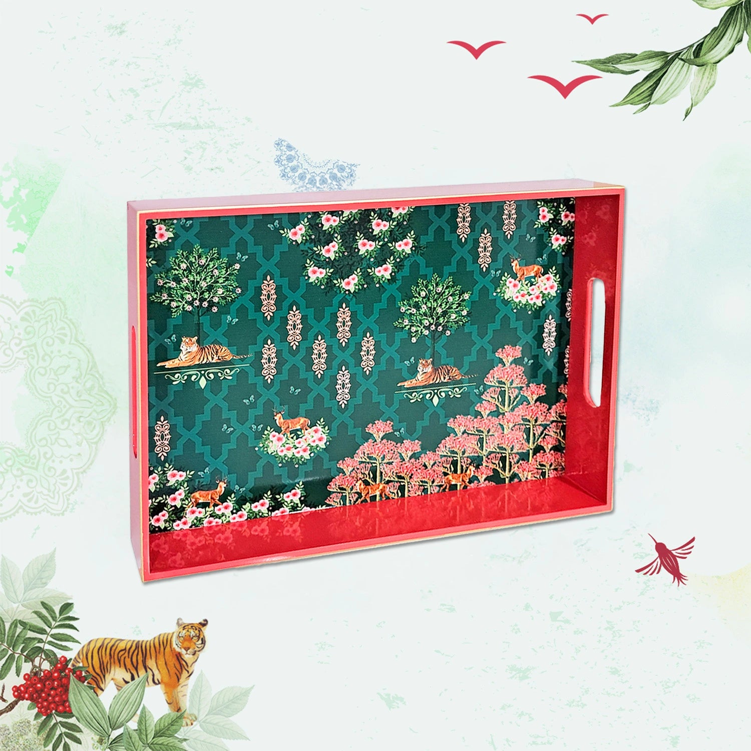 Your Signature Style ~ Handcrafted Magnificent Nature Serving Trays 12x8 Inch