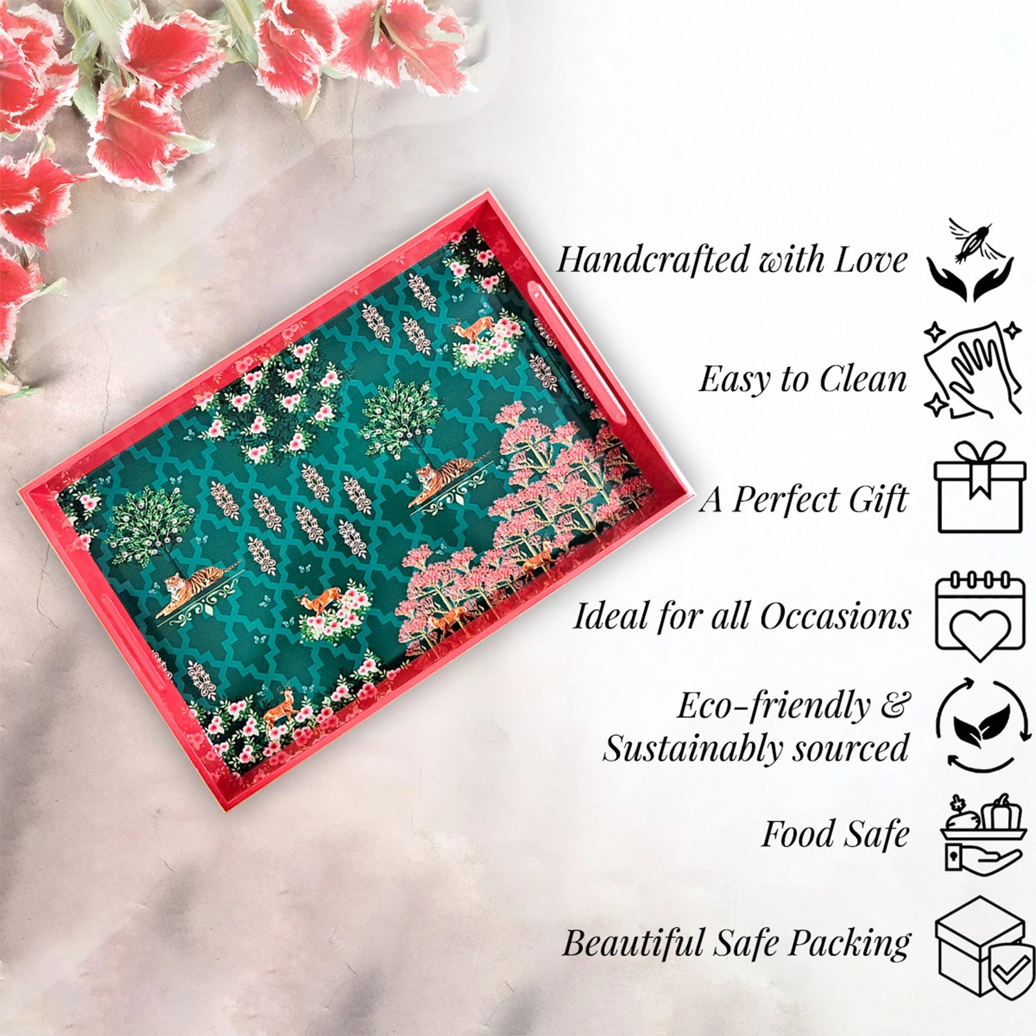 Your Signature Style ~ Handcrafted Magnificent Nature Serving Trays 12x8 Inch