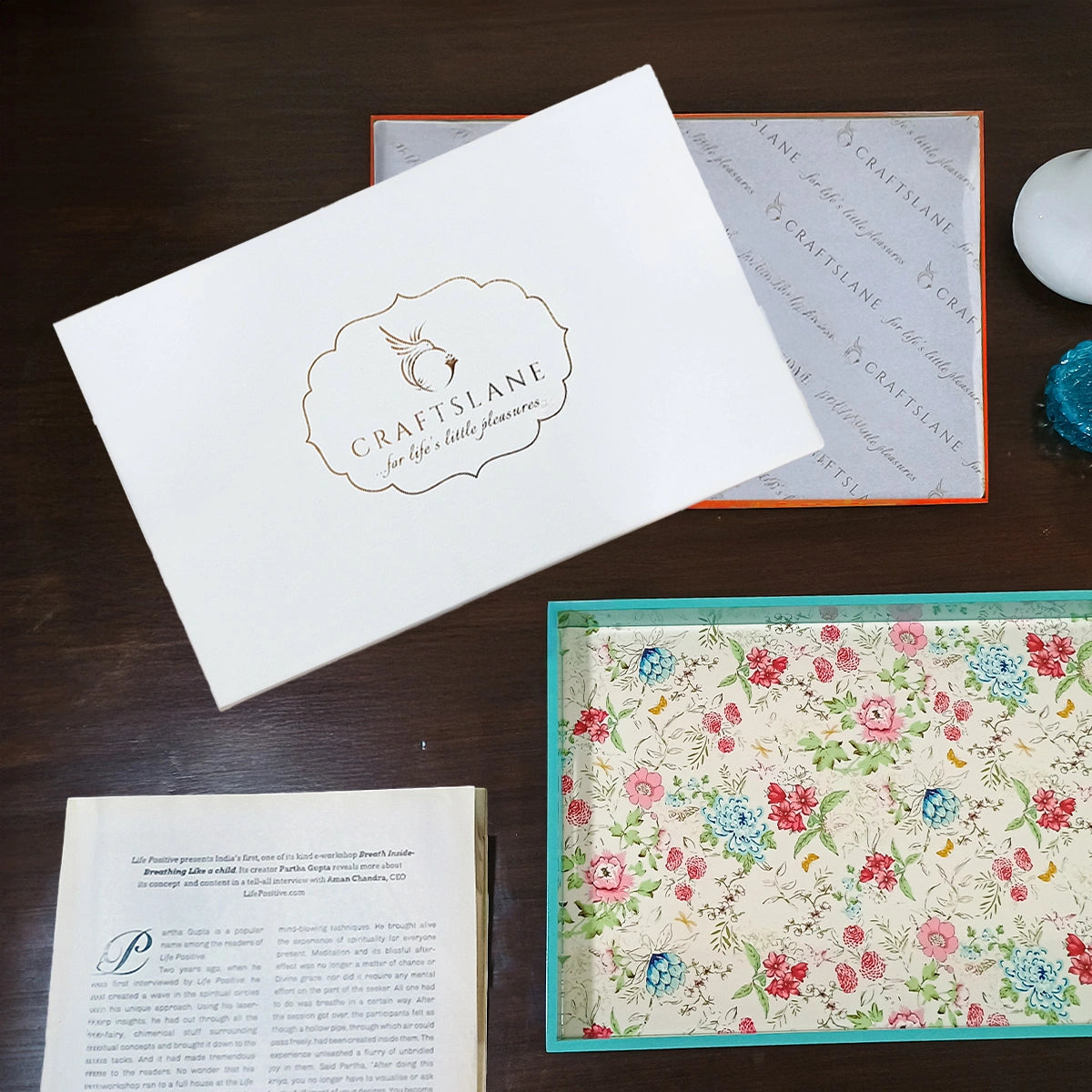 Your Signature Style ~ Handcrafted Pink & Blue Bouquet Serving Trays