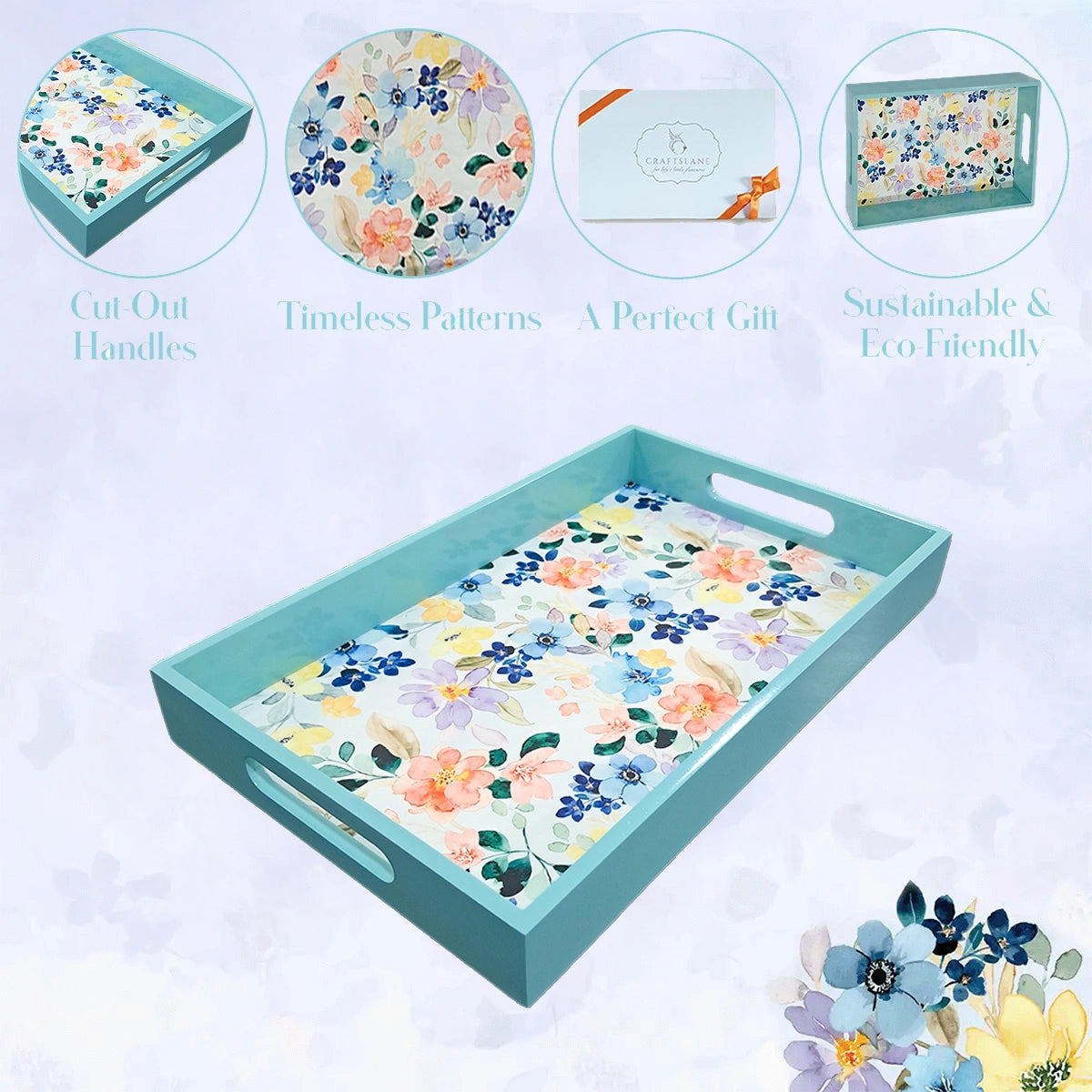 Your Signature Style ~ Handcrafted Summer Flowers Serving Trays