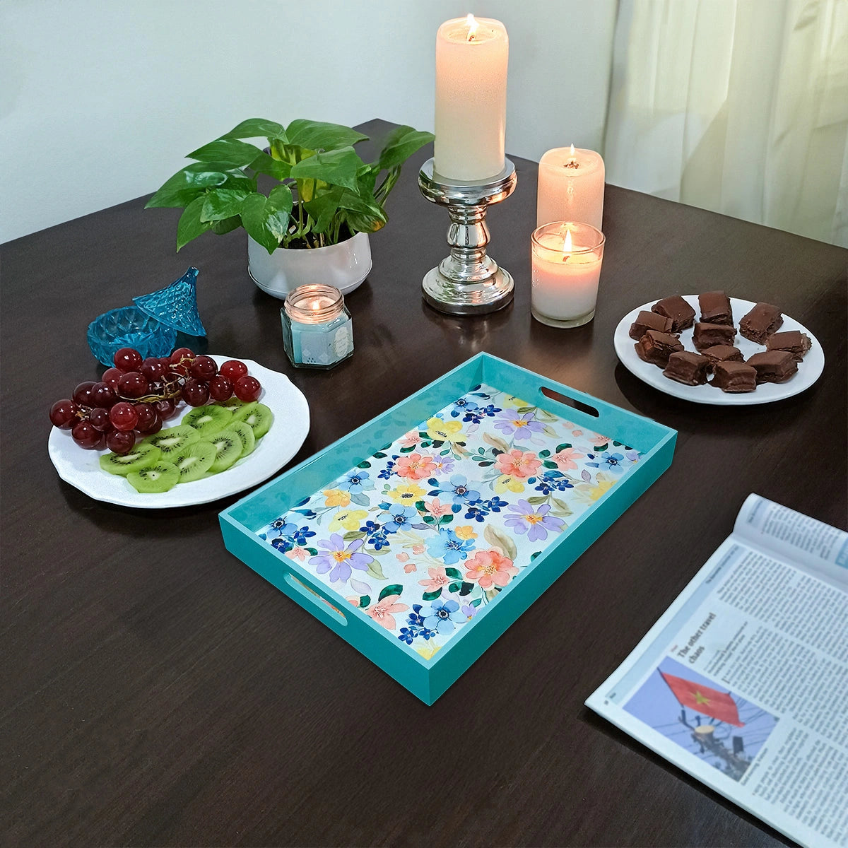 Your Signature Style ~ Handcrafted Summer Flowers Serving Trays