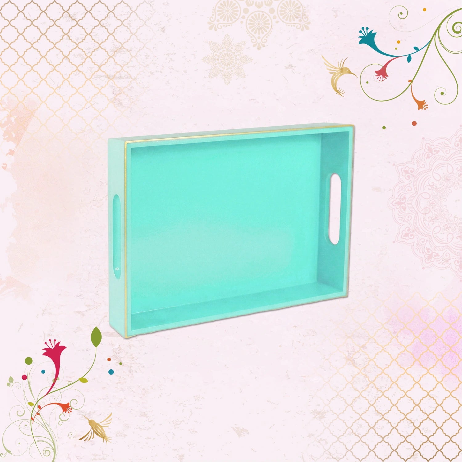 Classic Handcrafted Solid Tiffany Wooden Serving Trays