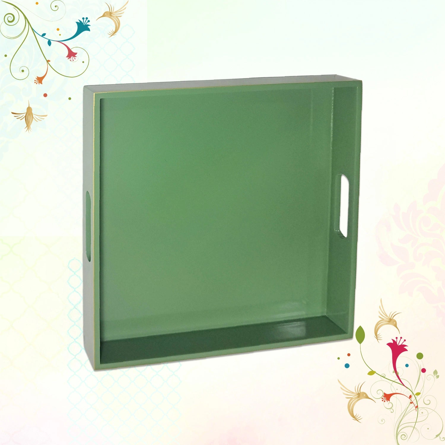 Classic Handcrafted Solid Sage Wooden Serving Trays