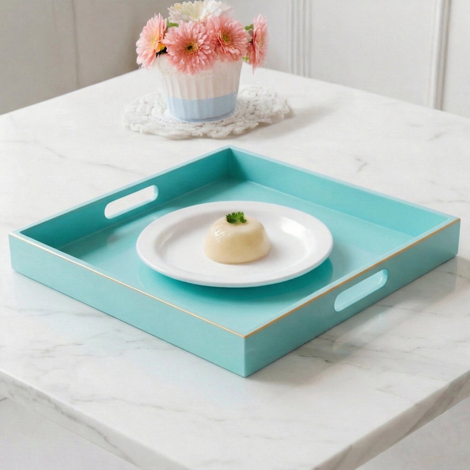 Classic Handcrafted Solid Tiffany Wooden Serving Trays
