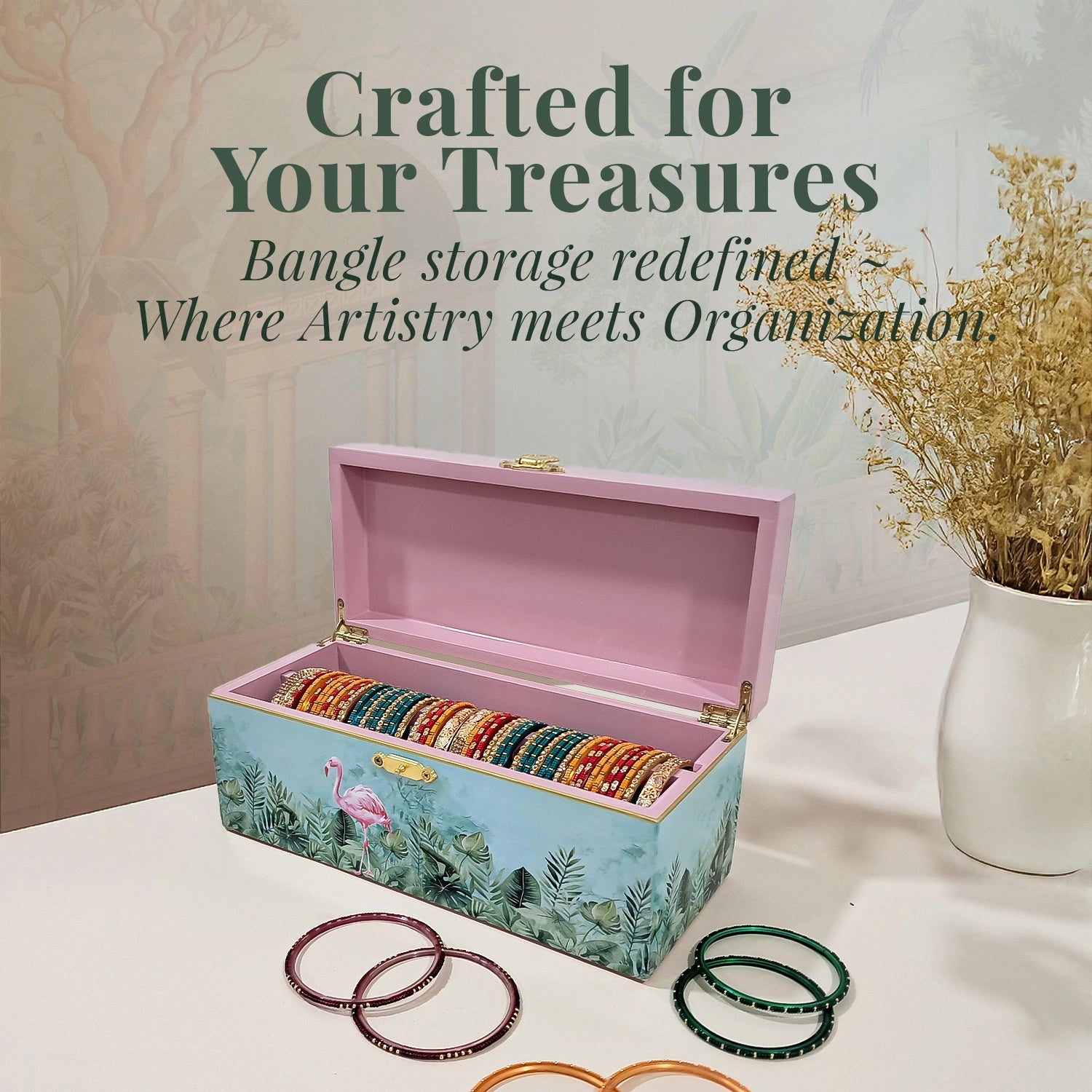 Flamingo Whispers Bangle Box