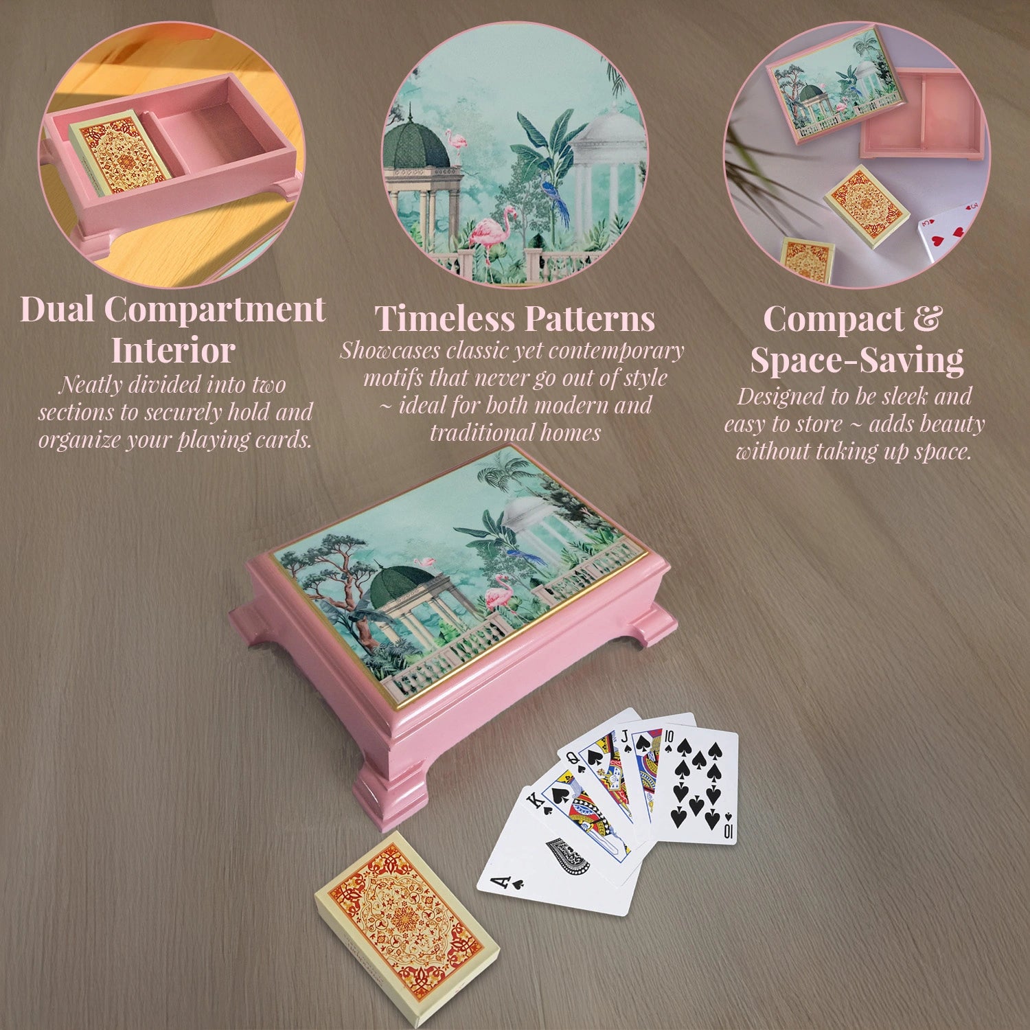 Flamingo Whispers Signature Playing Cards Box with 2 Decks of Cards