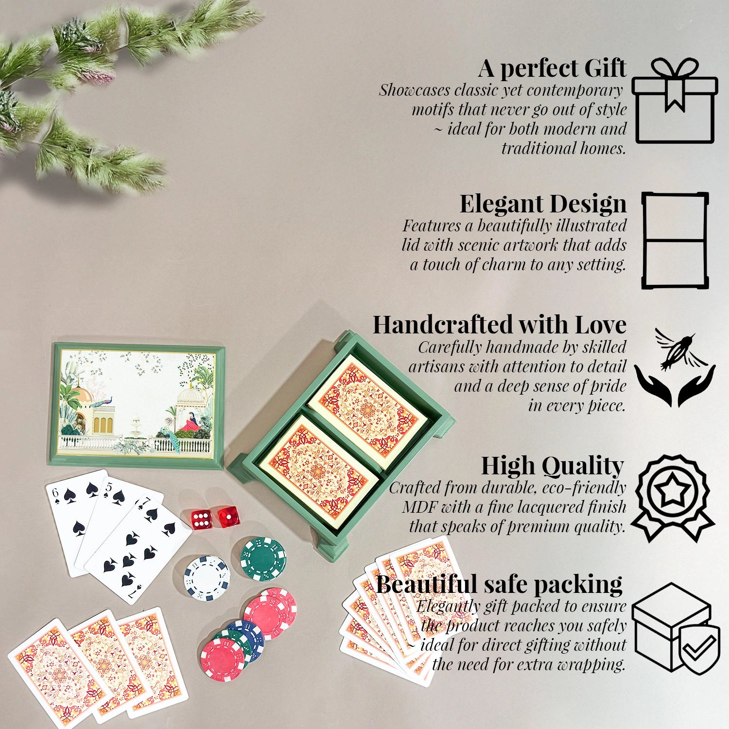 Garden Princess Signature Playing Cards Box with 2 Decks of Cards