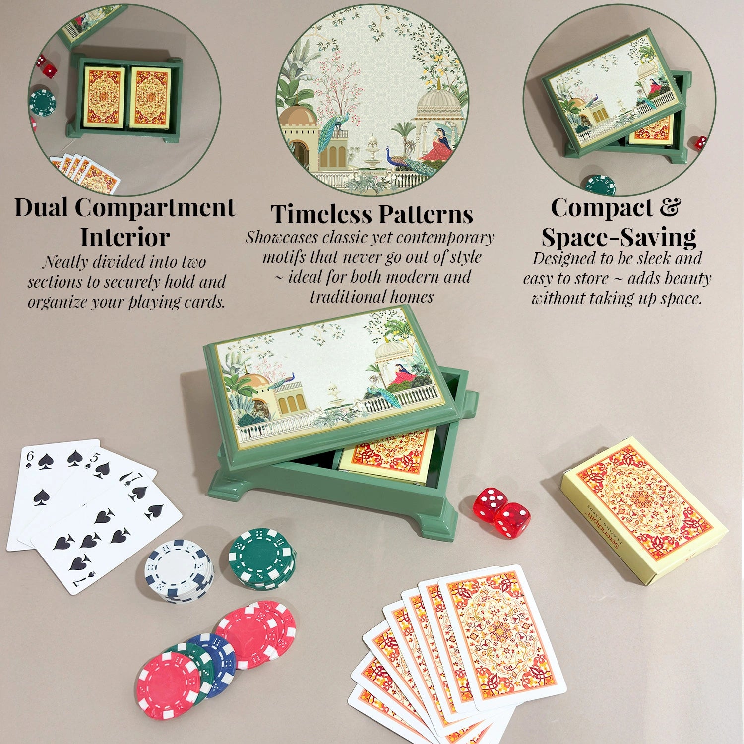 Garden Princess Signature Playing Cards Box with 2 Decks of Cards