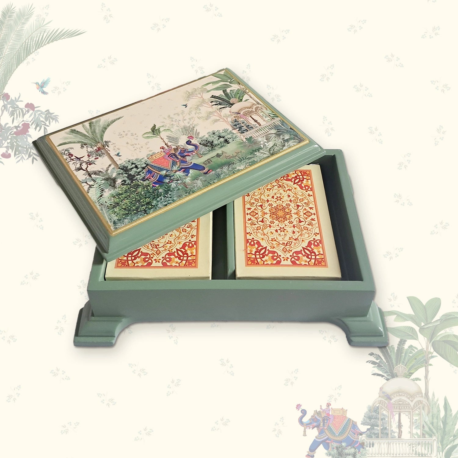 Majestic Tranquility Signature Playing Cards Box with 2 Decks of Cards