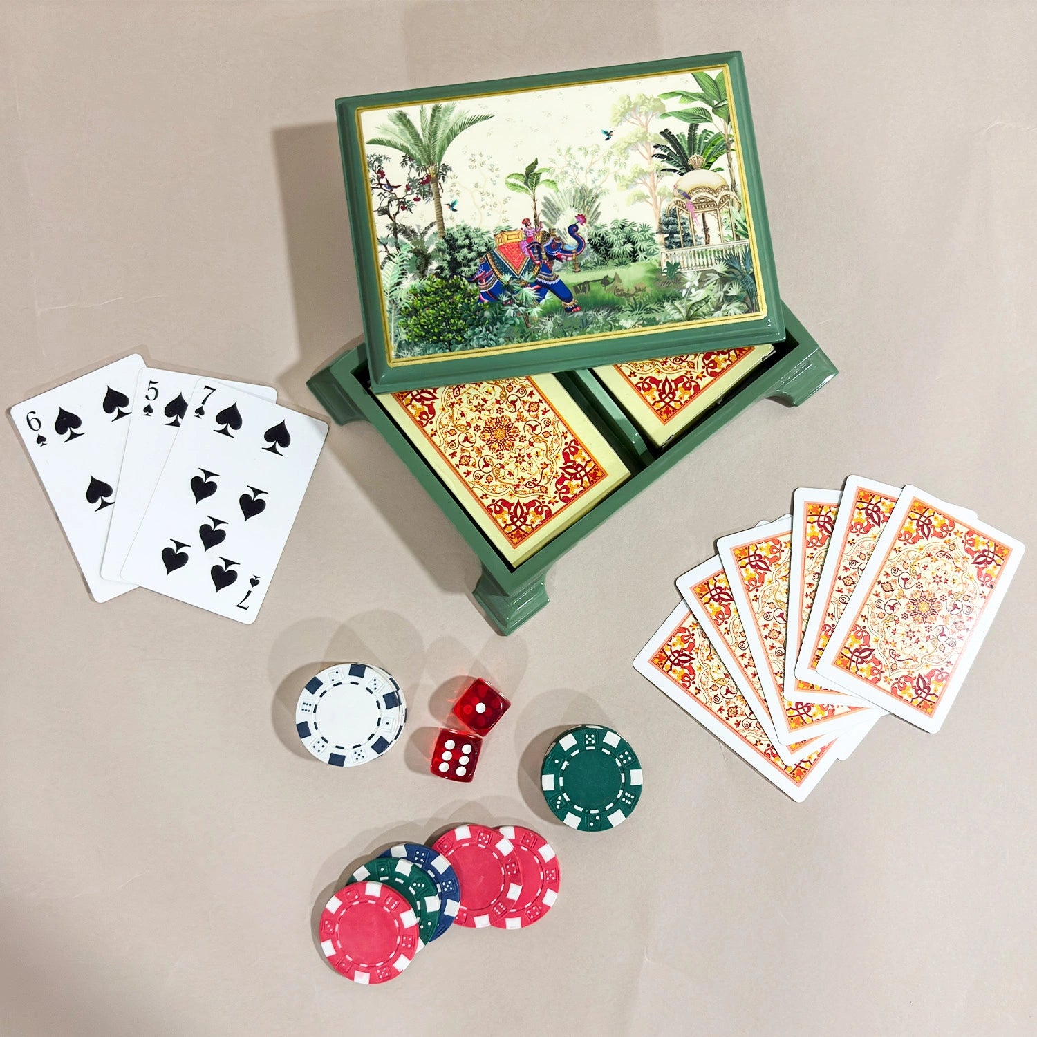 Majestic Tranquility Signature Playing Cards Box with 2 Decks of Cards