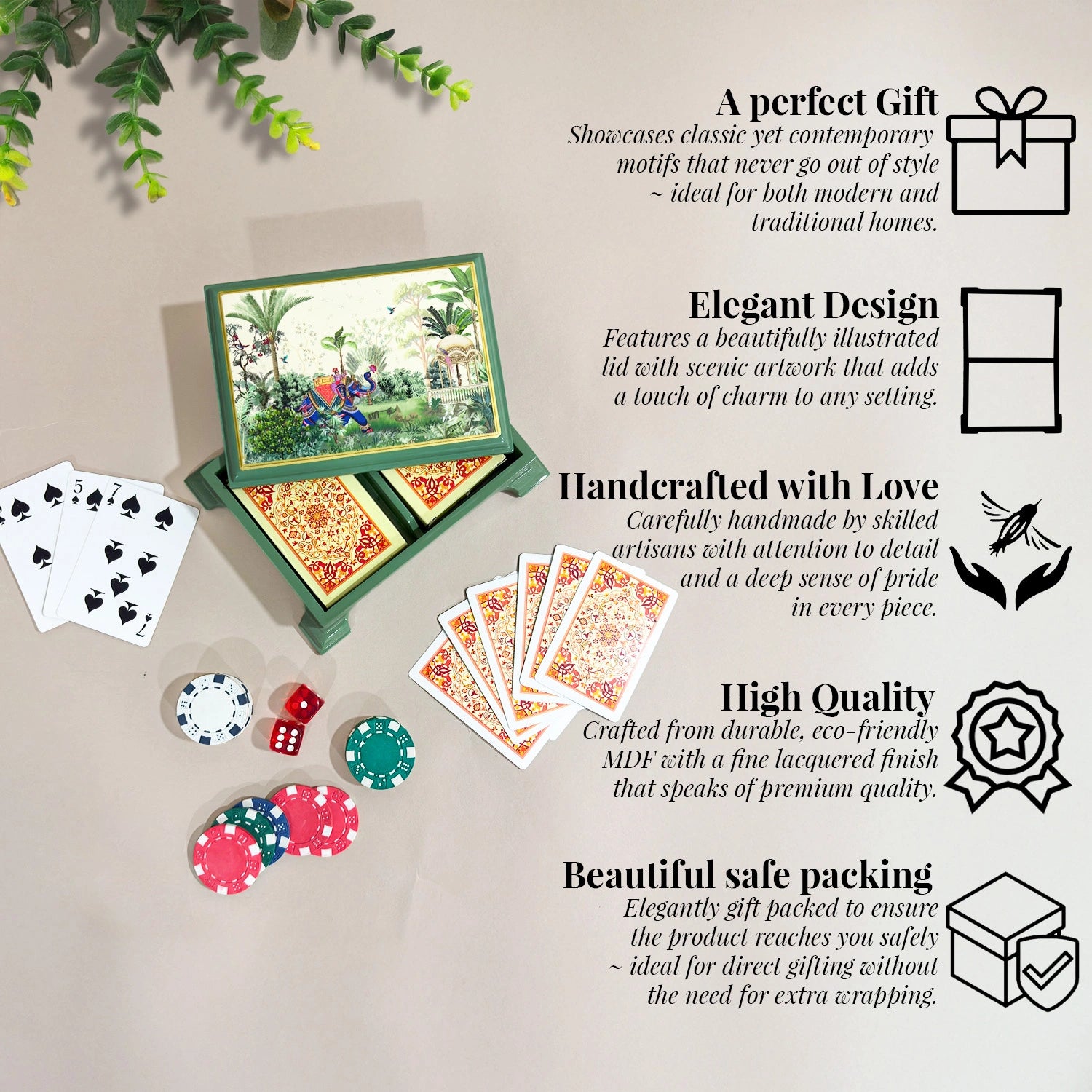 Majestic Tranquility Signature Playing Cards Box with 2 Decks of Cards