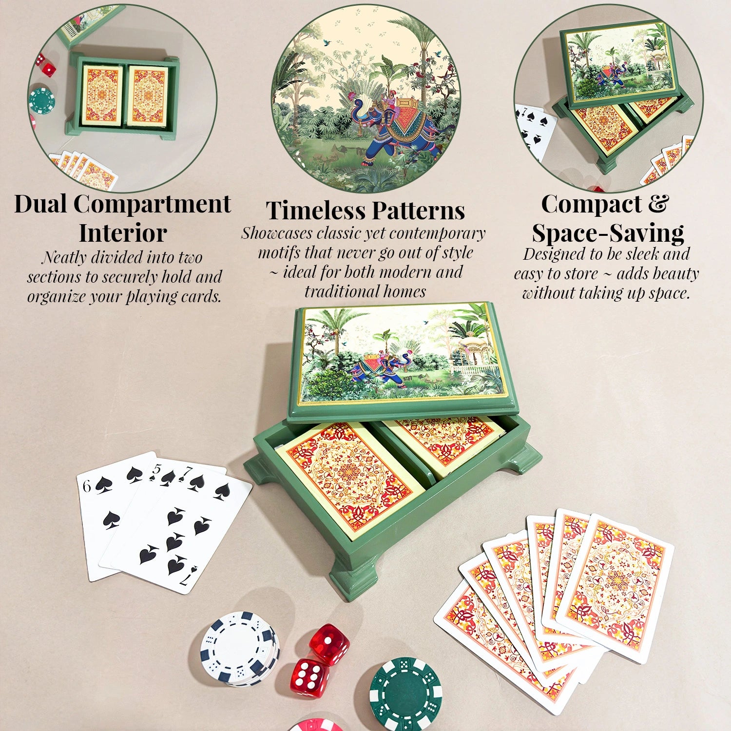 Majestic Tranquility Signature Playing Cards Box with 2 Decks of Cards