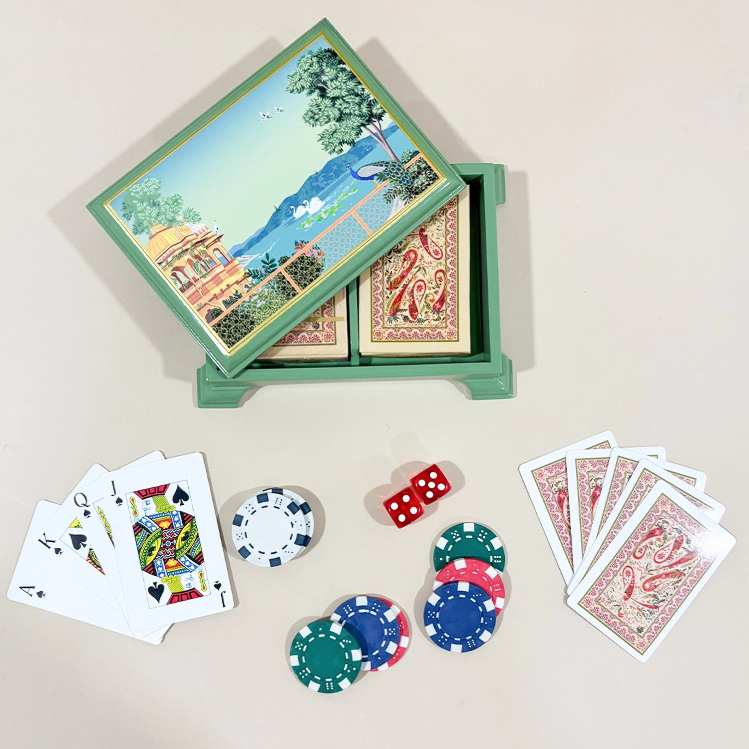 Swan Serenade Signature Playing Cards Box with 2 Decks of Cards