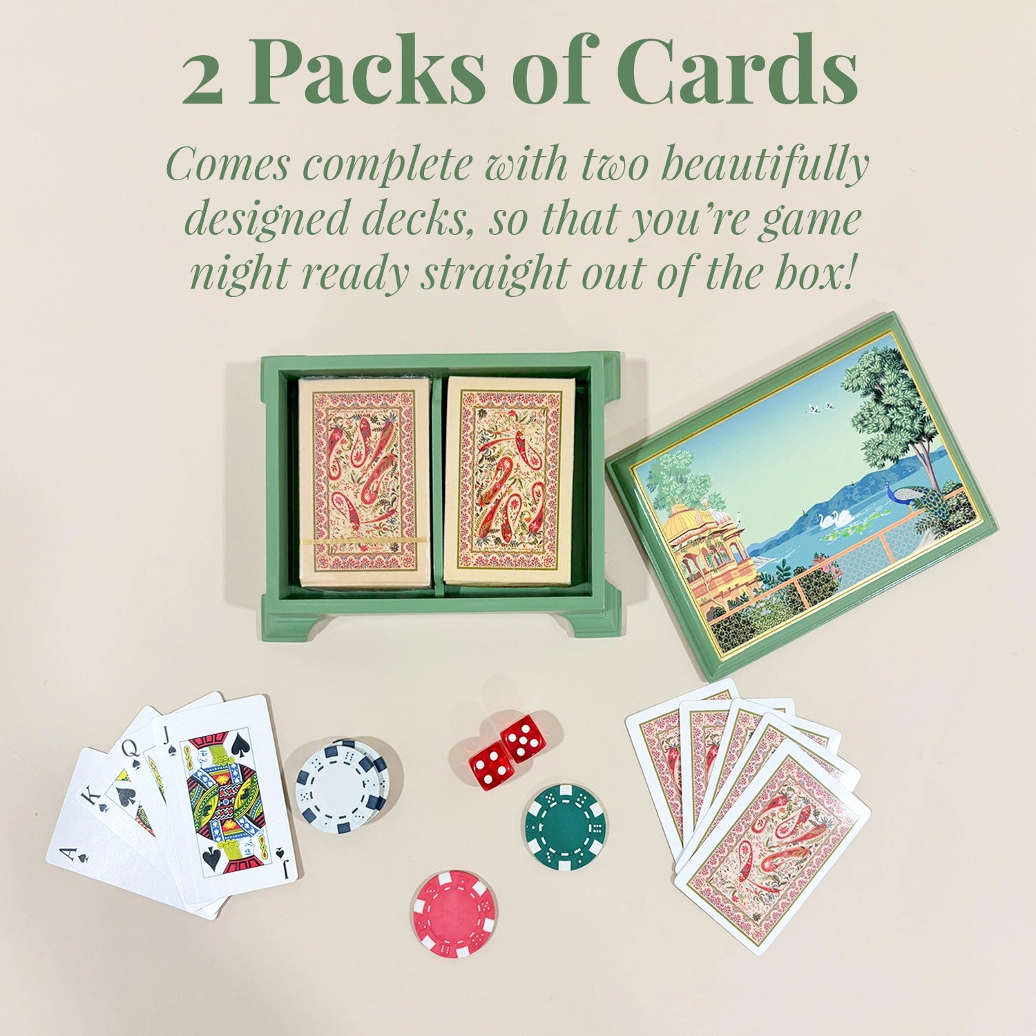 Swan Serenade Signature Playing Cards Box with 2 Decks of Cards