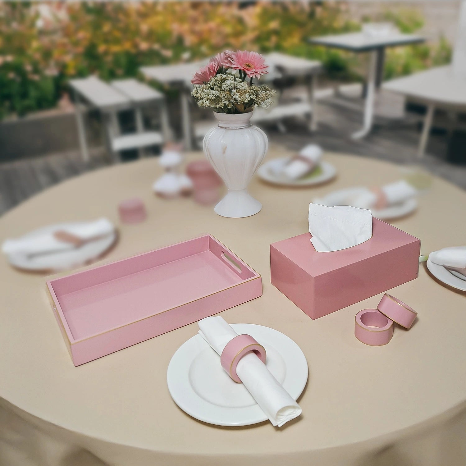 Baby Pink Solid Color Handcrafted Face Tissues Holder