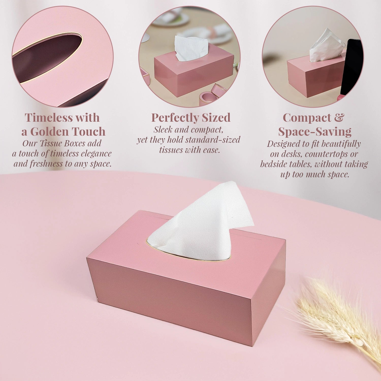 Baby Pink Solid Color Handcrafted Face Tissues Holder