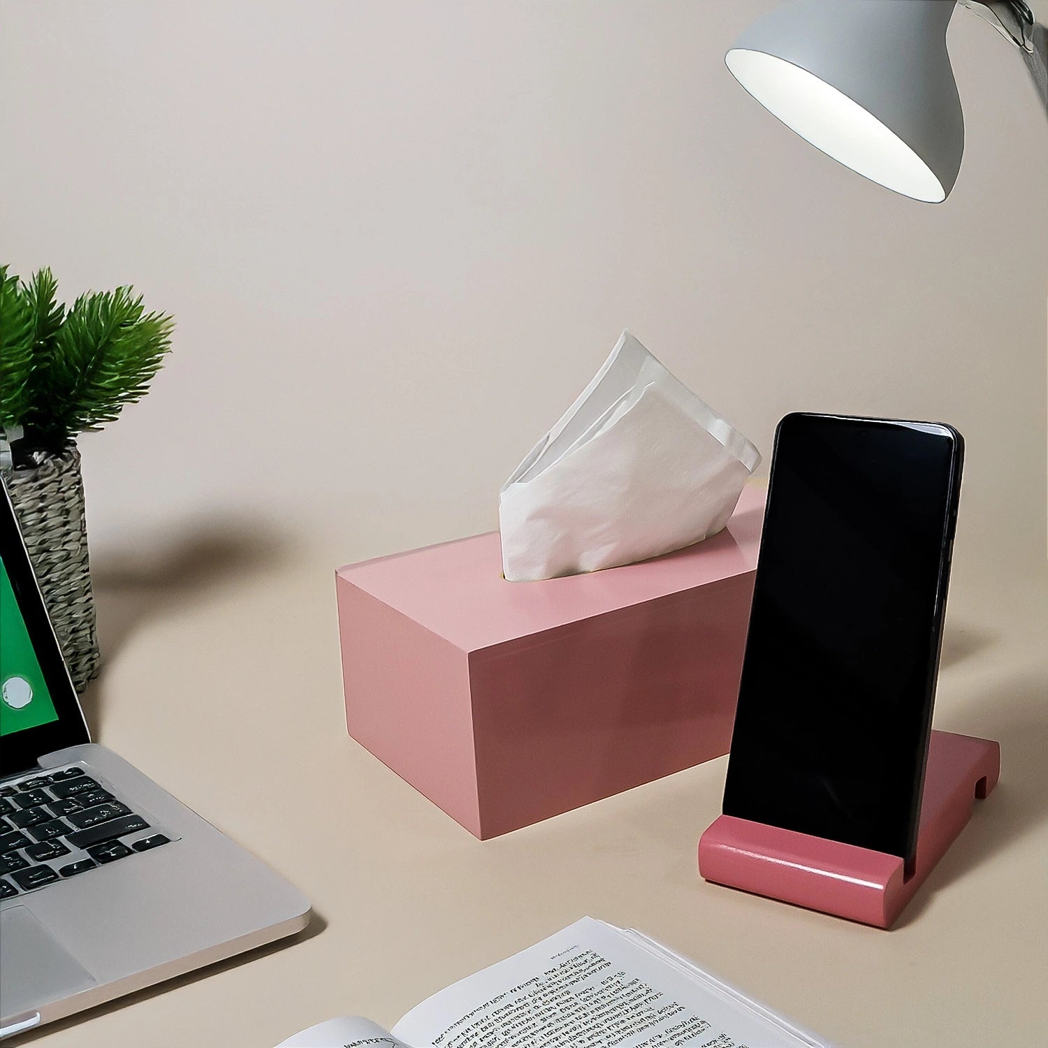 Baby Pink Solid Color Handcrafted Face Tissues Holder