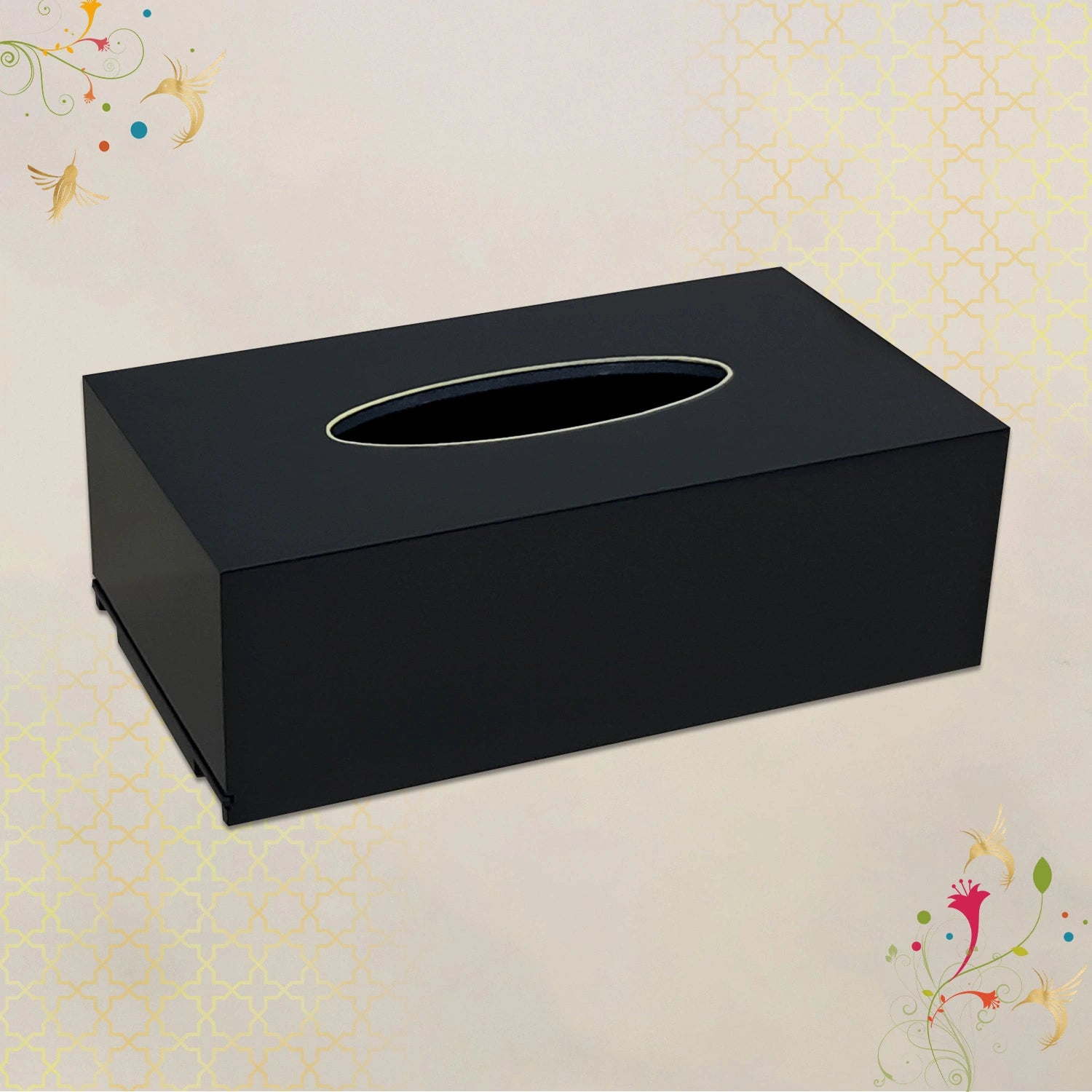 Charcoal Black Solid Color Handcrafted Face Tissues Holder