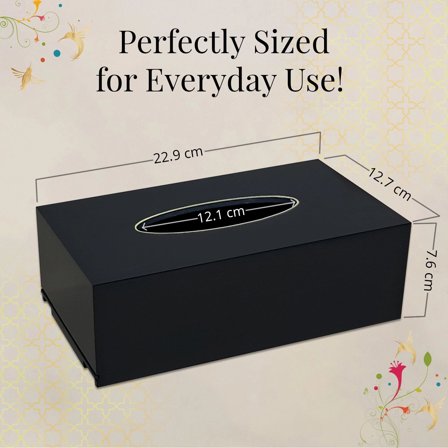 Charcoal Black Solid Color Handcrafted Face Tissues Holder