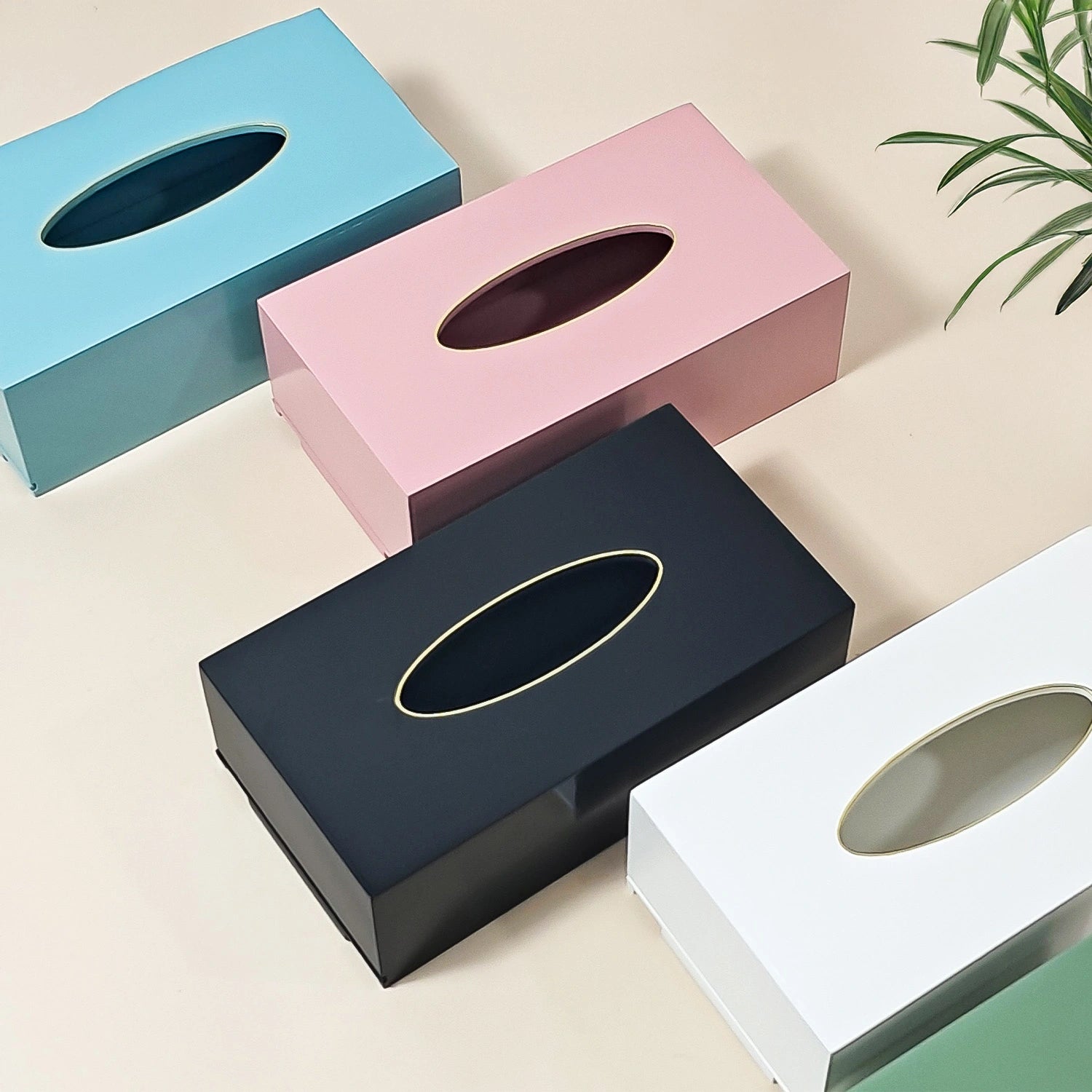 Charcoal Black Solid Color Handcrafted Face Tissues Holder