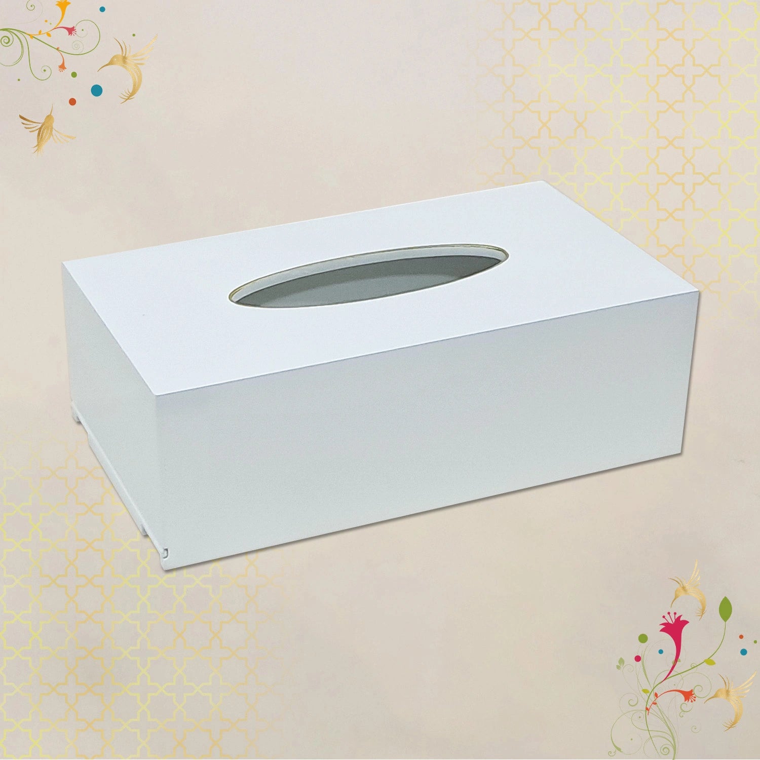 Eggshell Solid Color Handcrafted Face Tissues Holder