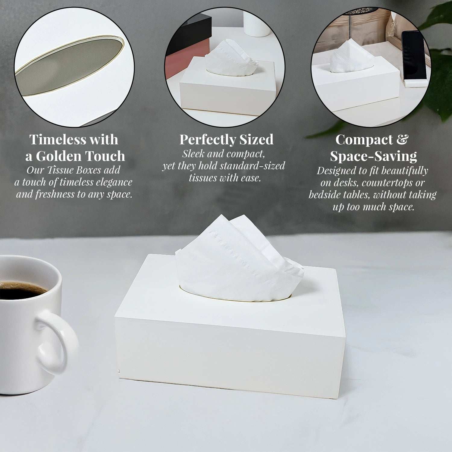 Eggshell Solid Color Handcrafted Face Tissues Holder