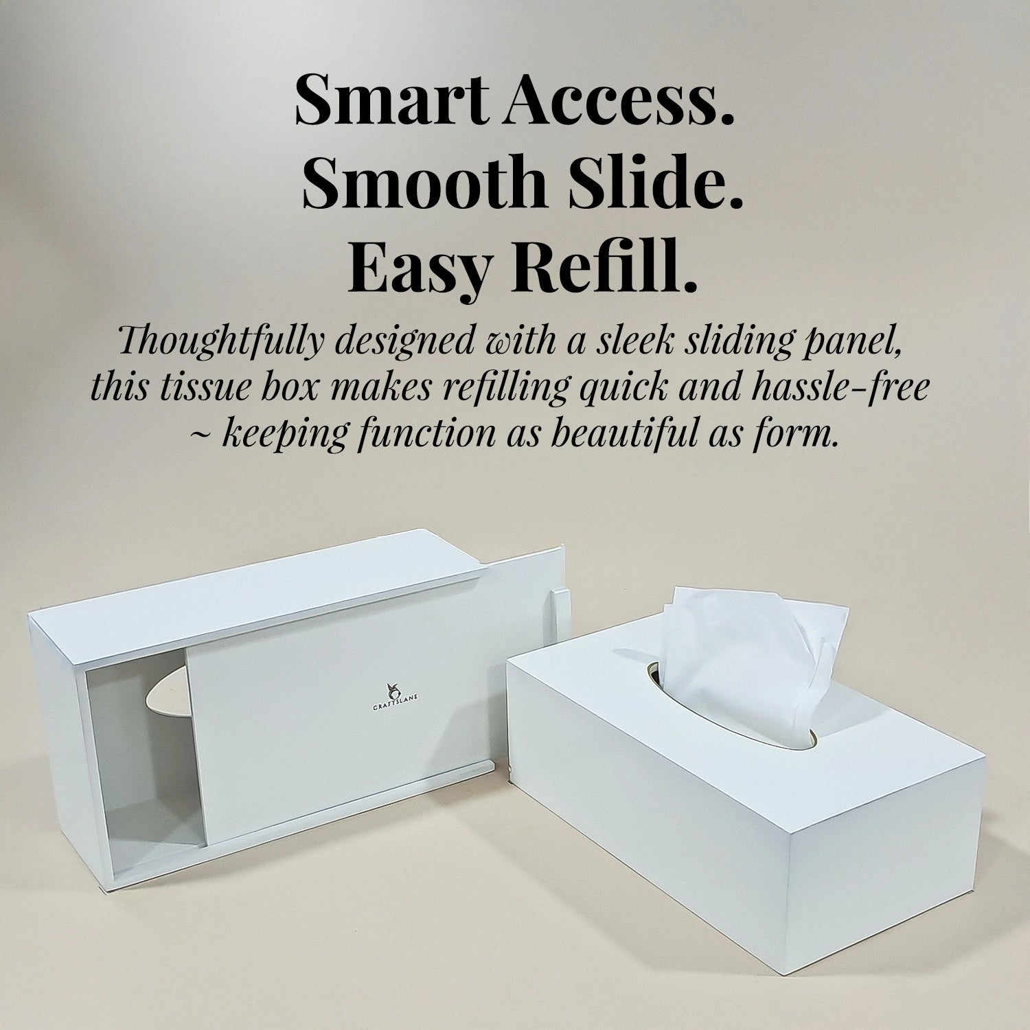 Eggshell Solid Color Handcrafted Face Tissues Holder