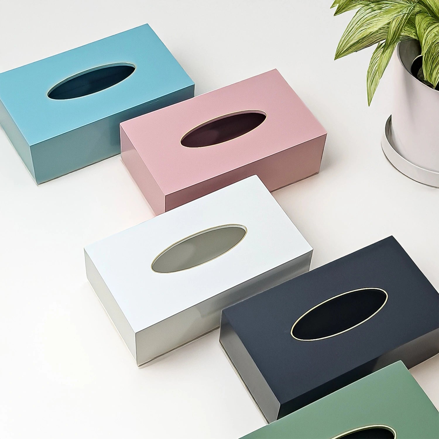 Eggshell Solid Color Handcrafted Face Tissues Holder