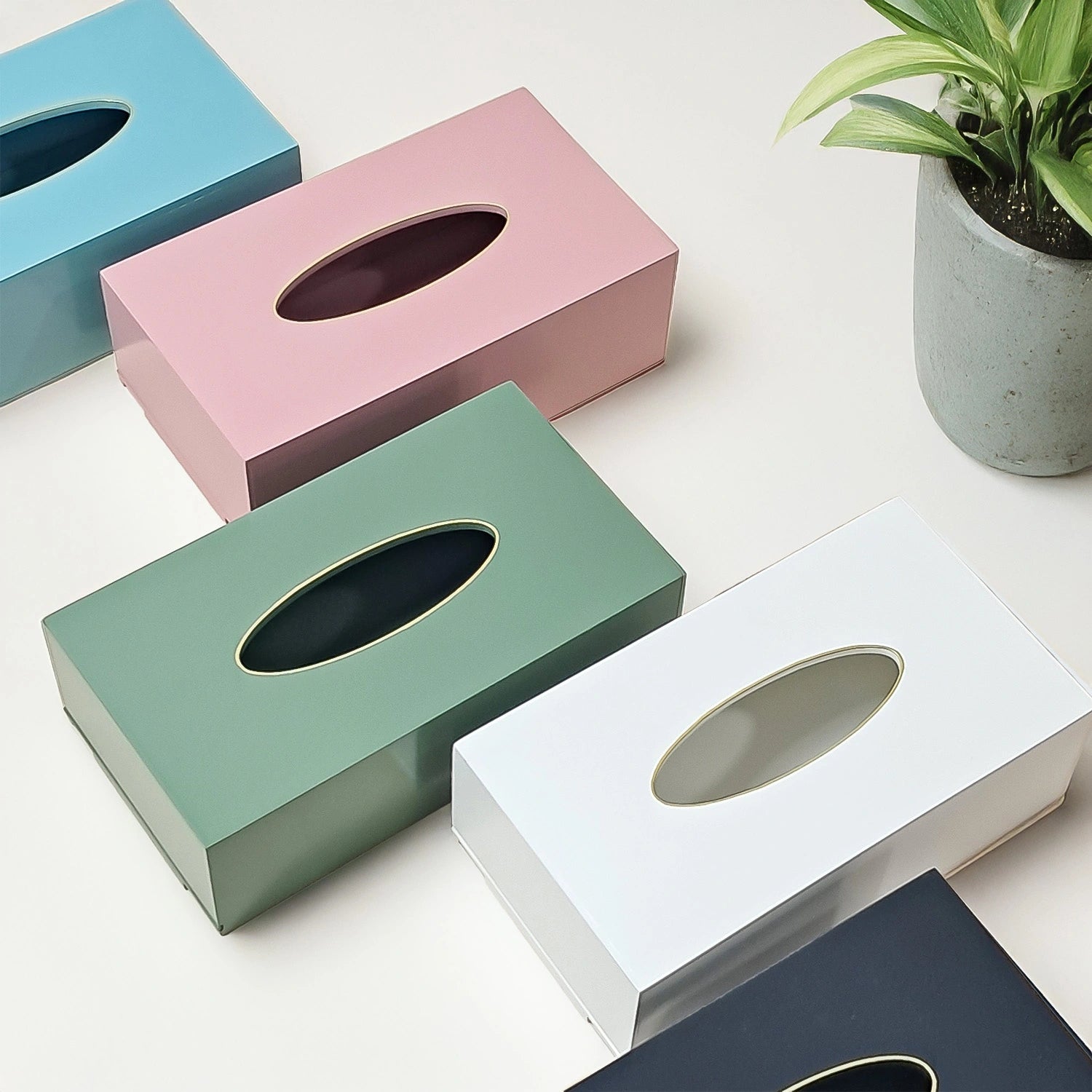 Sage Solid Color Handcrafted Face Tissues Holder