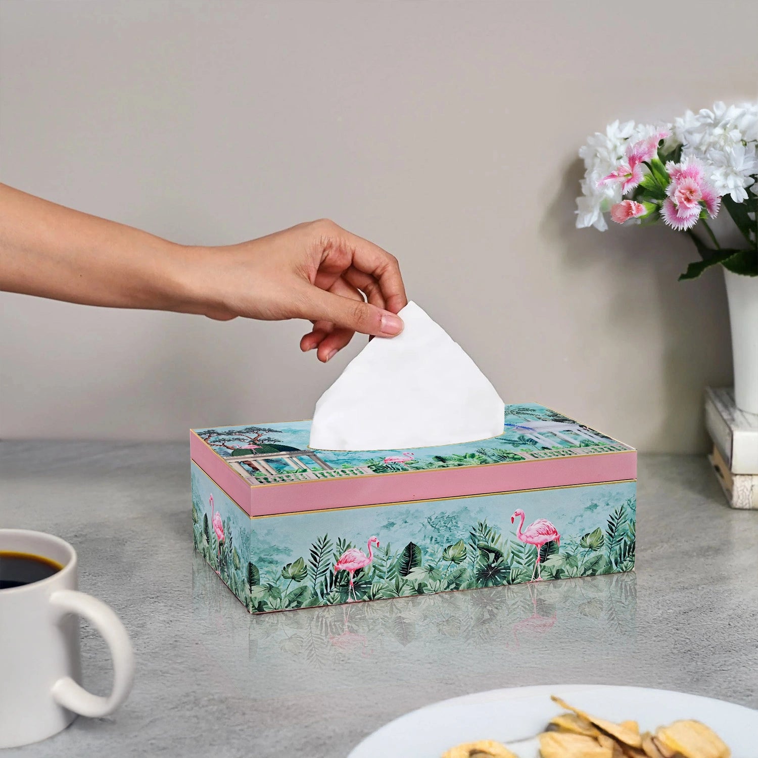Flamingo Whispers Handcrafted Tissue Box Holders