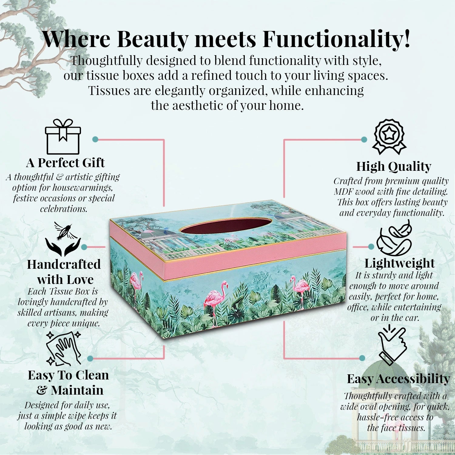 Flamingo Whispers Handcrafted Tissue Box Holders