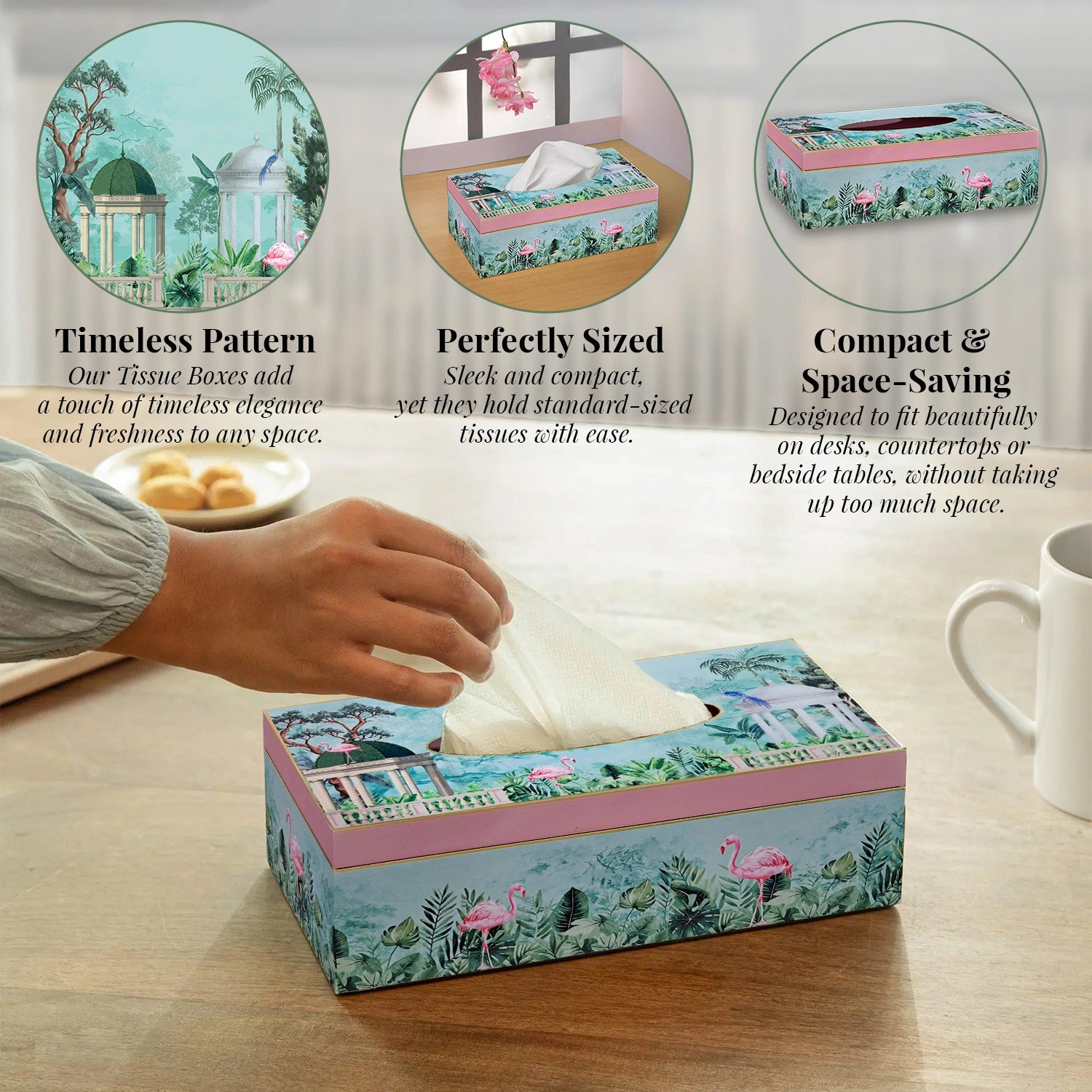 Flamingo Whispers Handcrafted Tissue Box Holders