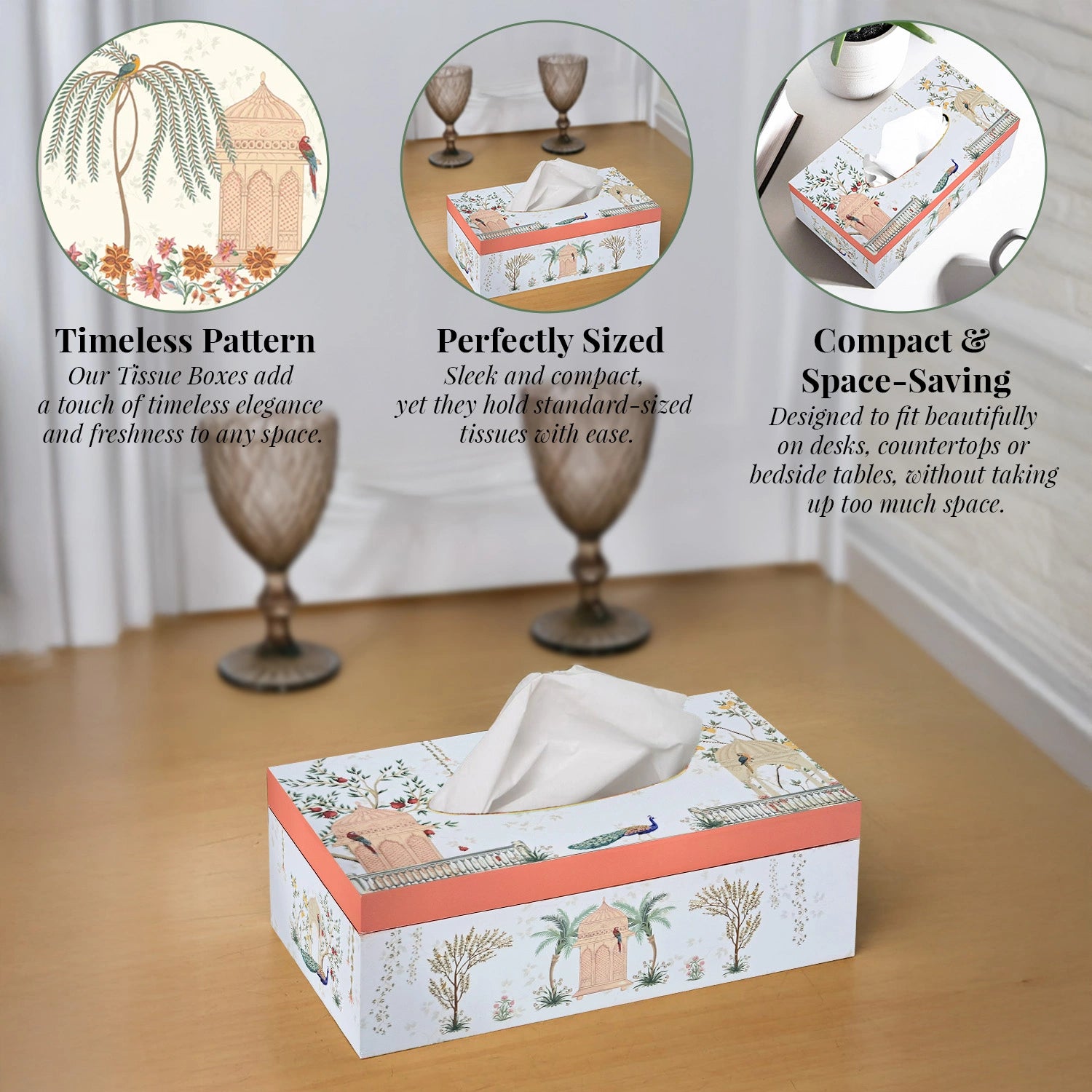 Mughal Gardens Handcrafted Tissue Box Holders