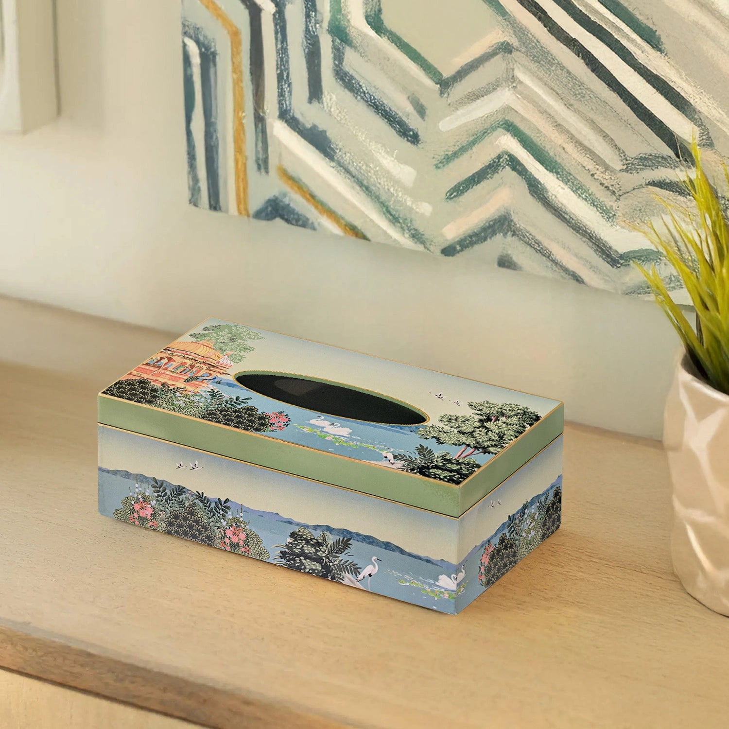 Swan Serenade Handcrafted Tissue Box Holders