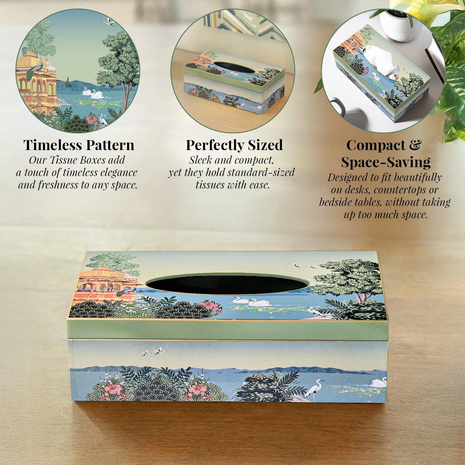 Swan Serenade Handcrafted Tissue Box Holders