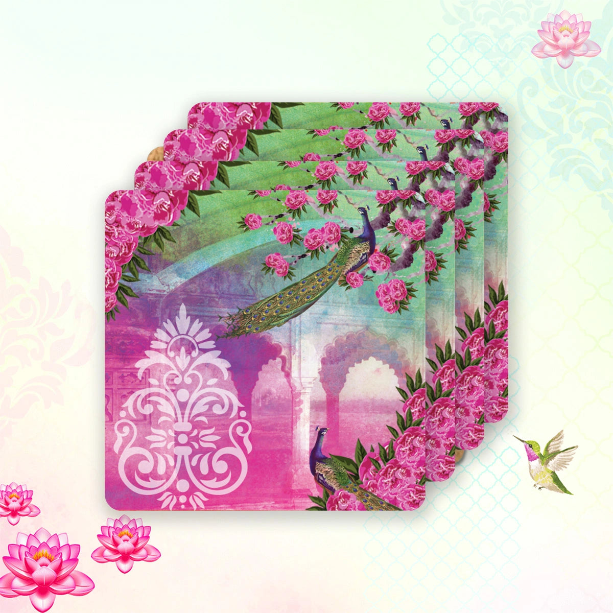 Enchanted Mornings Coasters | Set of 4 with Stand