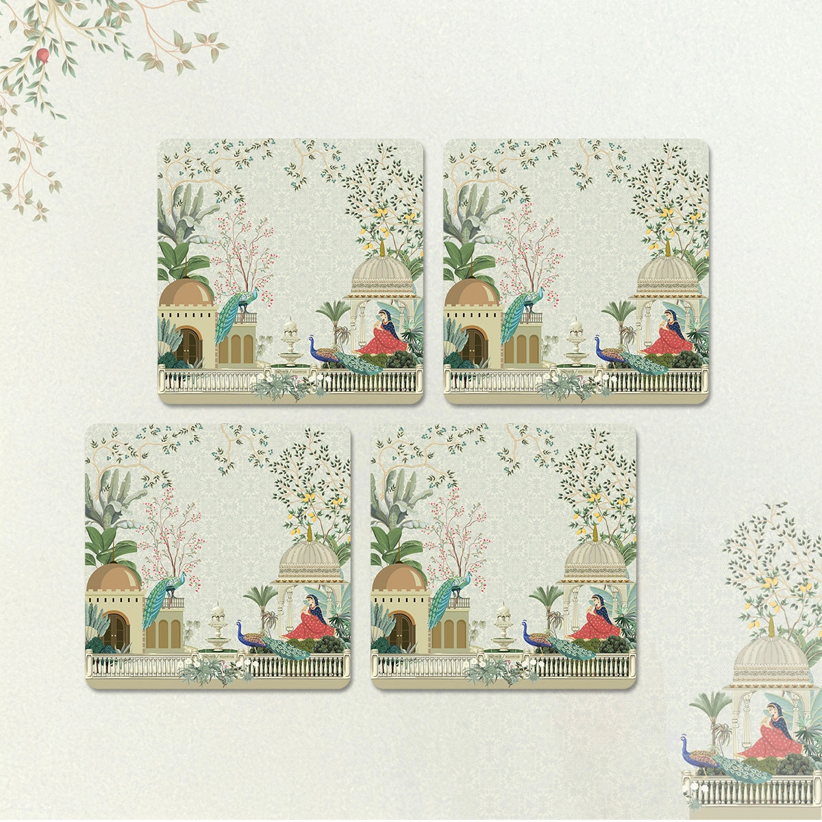Garden Princess Coasters | Set of 4 with Stand