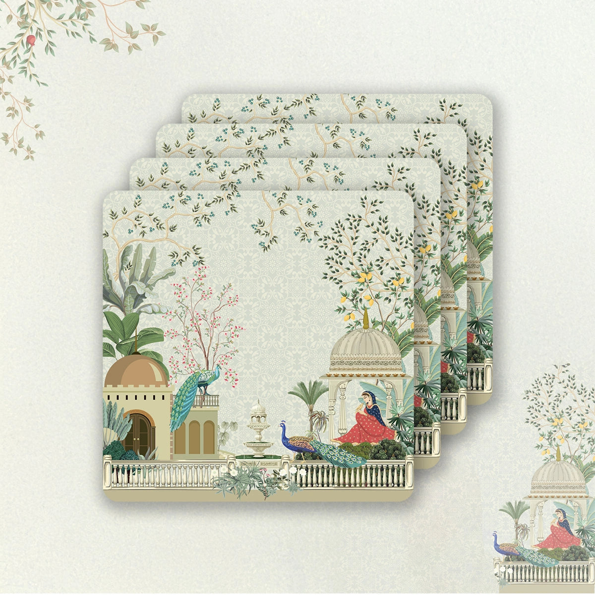 Garden Princess Coasters | Set of 4 with Stand