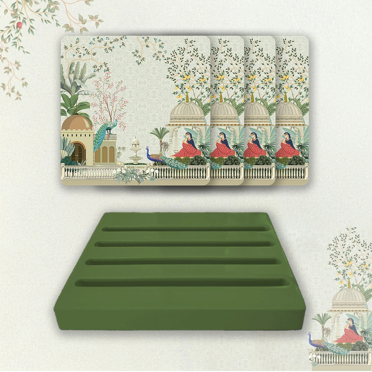 Garden Princess Coasters | Set of 4 with Stand
