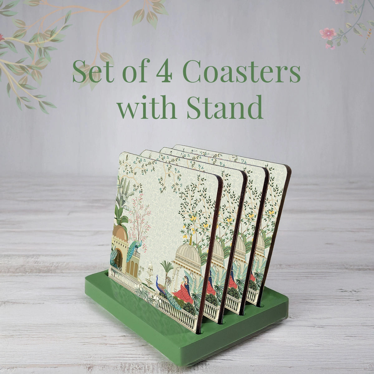 Garden Princess Coasters | Set of 4 with Stand