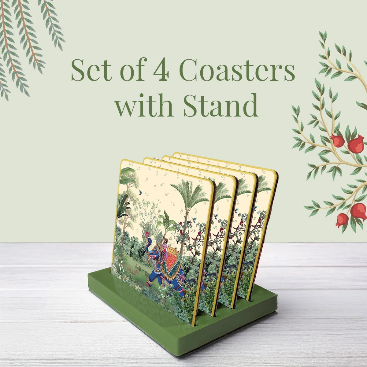 Majestic Tranquility Coasters | Set of 4 with Stand