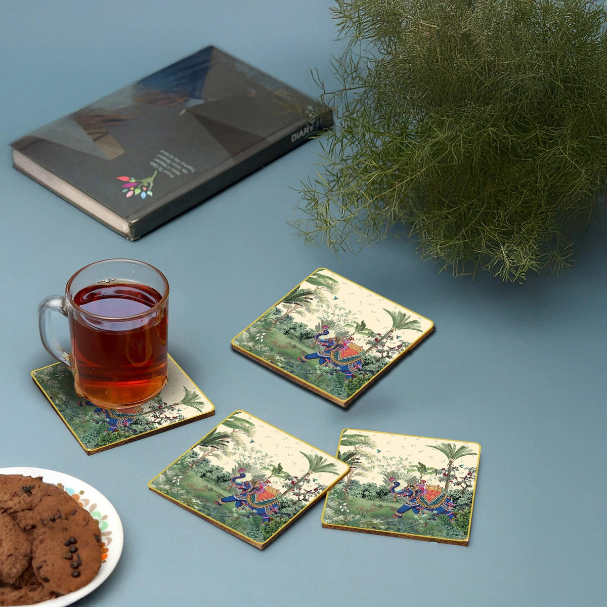 Majestic Tranquility Coasters | Set of 4 with Stand